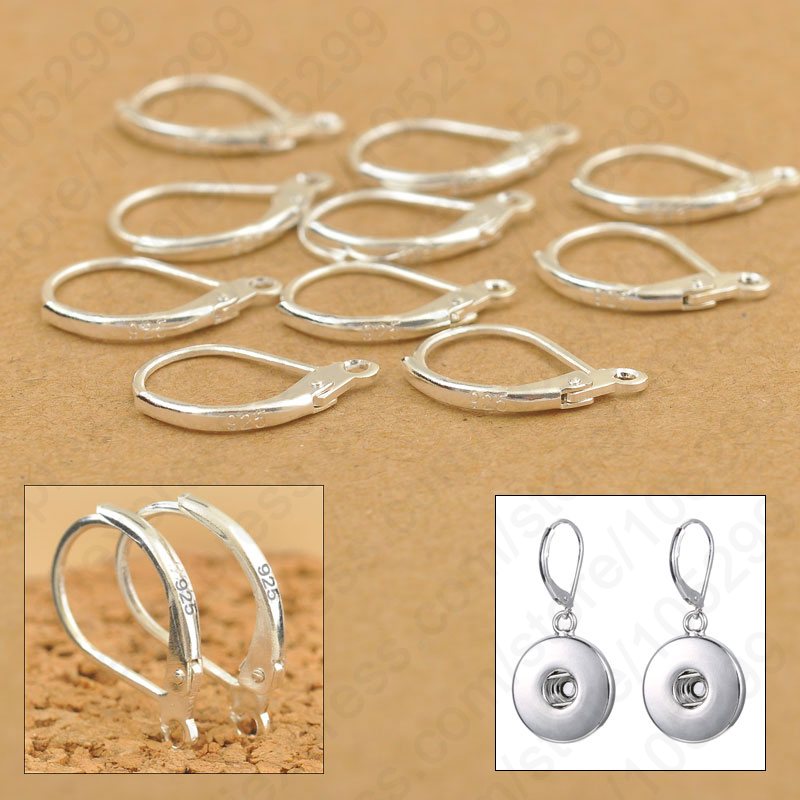 100PCS Genuine 925 Sterling Silver Jewellery Components: Handmade Beading Findings, Earring Hooks, Leverback Earwire Fit