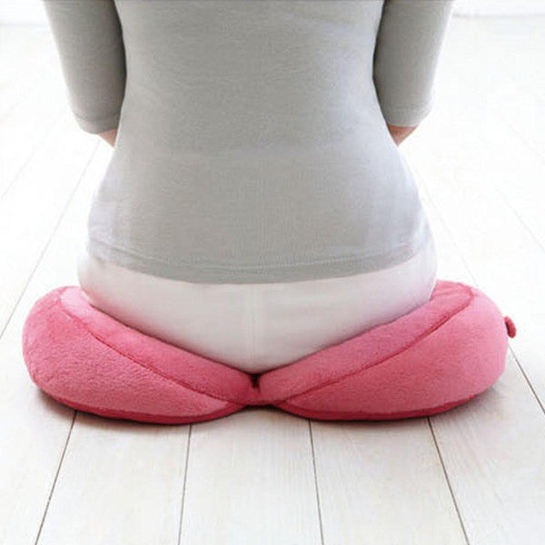 Ergonomic Hip Cushion Posture Corrector - Soft Plush Cover, Air-Ventilated, Foldable Design for Office & Home Use