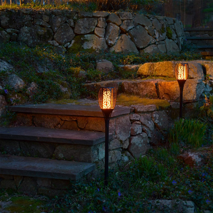 Solar Flame Torch Lights - Realistic Outdoor Solar Fire Lights, Outdoor Garden Decorations, Gift for Garden Lovers