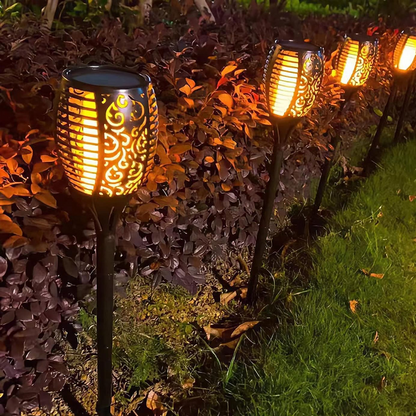 Solar Flame Torch Lights - Realistic Outdoor Solar Fire Lights, Outdoor Garden Decorations, Gift for Garden Lovers