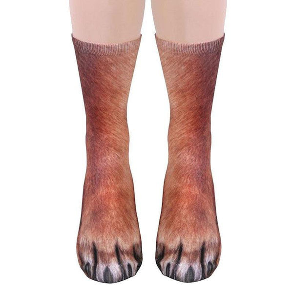 Realistic Comfy Animal Paws Socks, Polyester Material, Machine Washable, One Size Fits Most