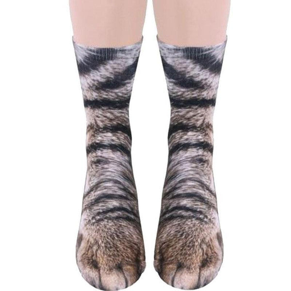 Realistic Comfy Animal Paws Socks, Polyester Material, Machine Washable, One Size Fits Most