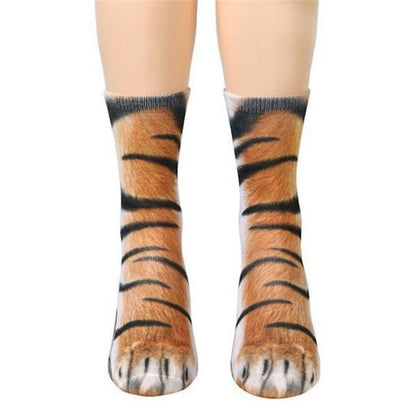 Realistic Comfy Animal Paws Socks, Polyester Material, Machine Washable, One Size Fits Most
