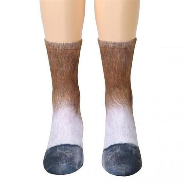 Realistic Comfy Animal Paws Socks, Polyester Material, Machine Washable, One Size Fits Most