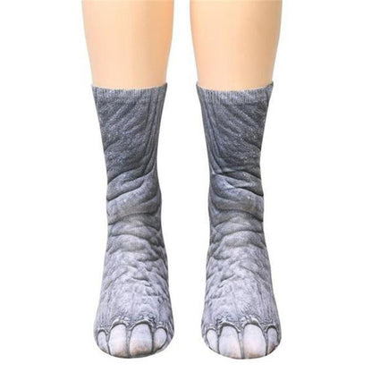 Realistic Comfy Animal Paws Socks, Polyester Material, Machine Washable, One Size Fits Most