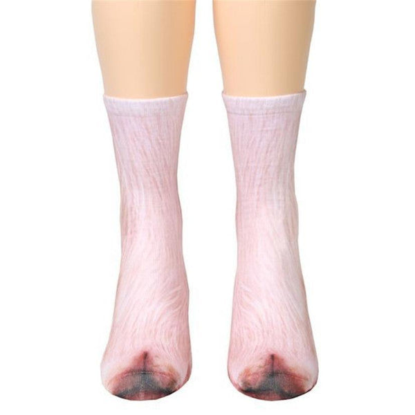 Realistic Comfy Animal Paws Socks, Polyester Material, Machine Washable, One Size Fits Most