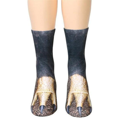 Realistic Comfy Animal Paws Socks, Polyester Material, Machine Washable, One Size Fits Most