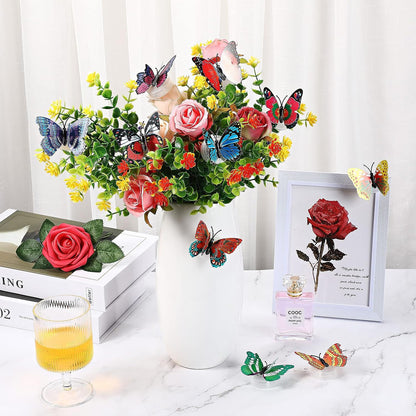 Vibrant Multicolor LED 3D Butterfly Wall Lights, Pack of 10, Adhesive Finish for Easy Use