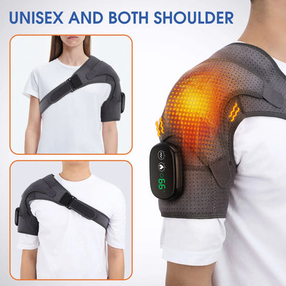Electric Heating Shoulder Massager Vibration Massage Shoulder Brace Support Belt Arthritis Pain