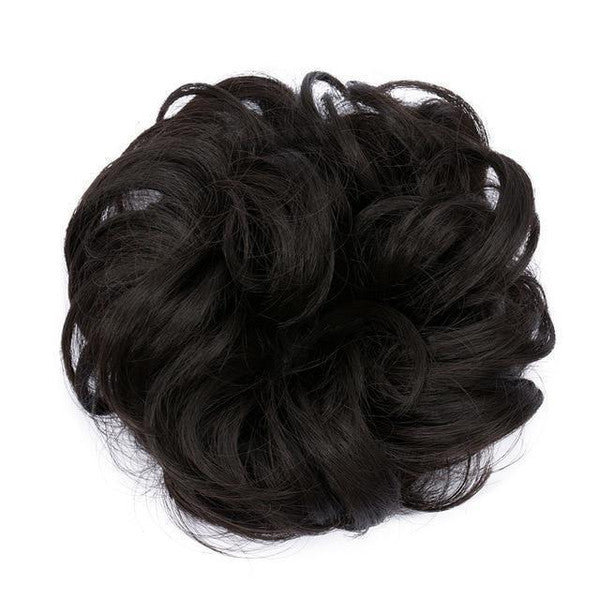 Chic Rose Bun Hair Scrunchie - Quick Styling, Durable Synthetic, Easy Maintenance, Ideal for Daily Wear