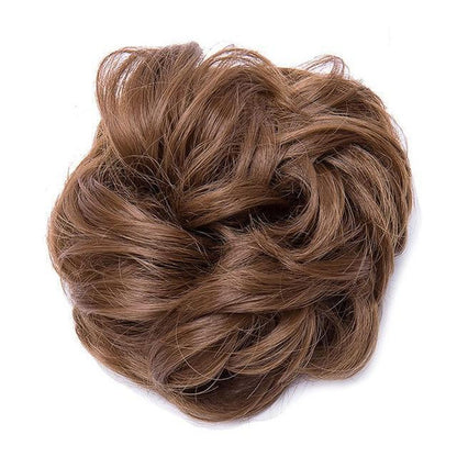 Chic Rose Bun Hair Scrunchie - Quick Styling, Durable Synthetic, Easy Maintenance, Ideal for Daily Wear