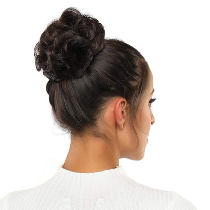 Chic Rose Bun Hair Scrunchie - Quick Styling, Durable Synthetic, Easy Maintenance, Ideal for Daily Wear