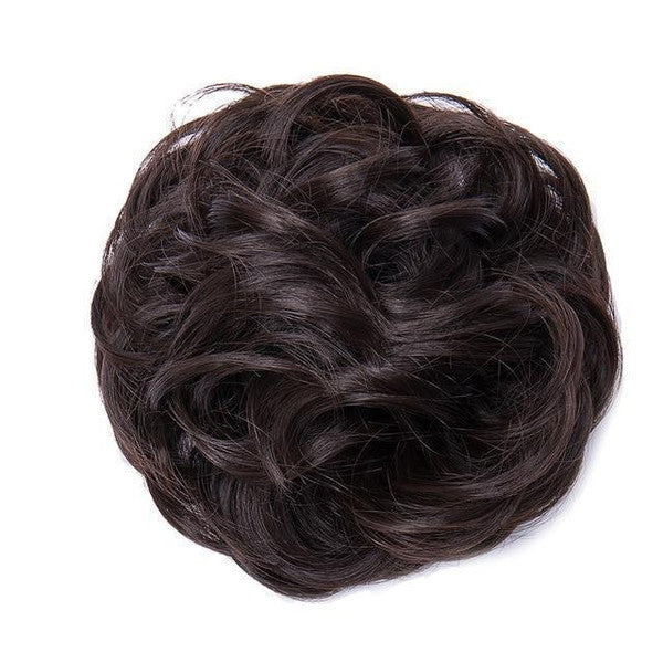 Chic Rose Bun Hair Scrunchie - Quick Styling, Durable Synthetic, Easy Maintenance, Ideal for Daily Wear