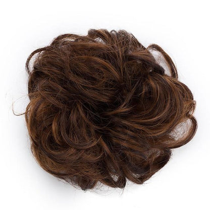 Chic Rose Bun Hair Scrunchie - Quick Styling, Durable Synthetic, Easy Maintenance, Ideal for Daily Wear