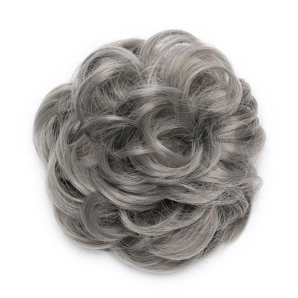 Chic Rose Bun Hair Scrunchie - Quick Styling, Durable Synthetic, Easy Maintenance, Ideal for Daily Wear
