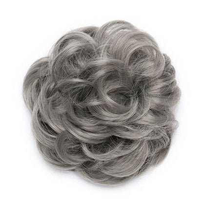 Chic Rose Bun Hair Scrunchie - Quick Styling, Durable Synthetic, Easy Maintenance, Ideal for Daily Wear