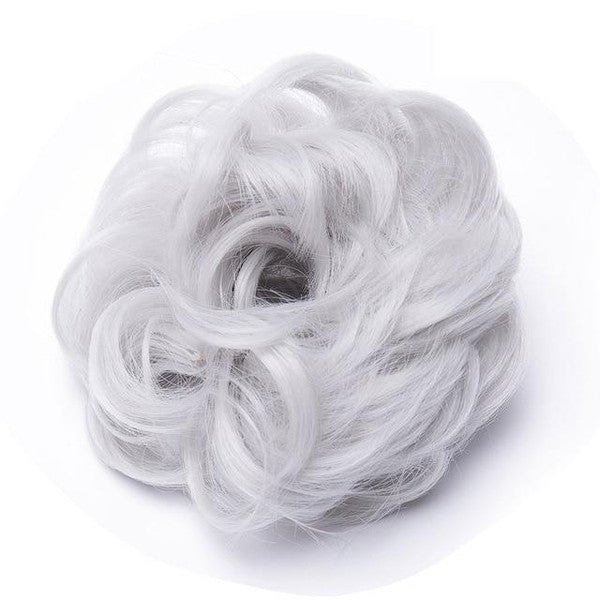 Chic Rose Bun Hair Scrunchie - Quick Styling, Durable Synthetic, Easy Maintenance, Ideal for Daily Wear
