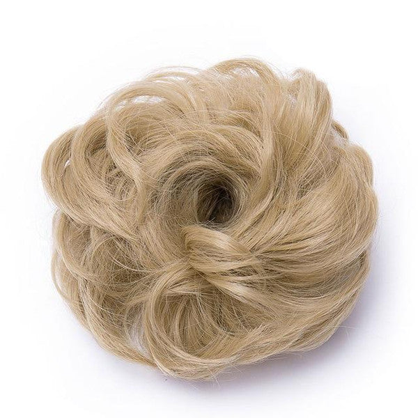 Chic Rose Bun Hair Scrunchie - Quick Styling, Durable Synthetic, Easy Maintenance, Ideal for Daily Wear