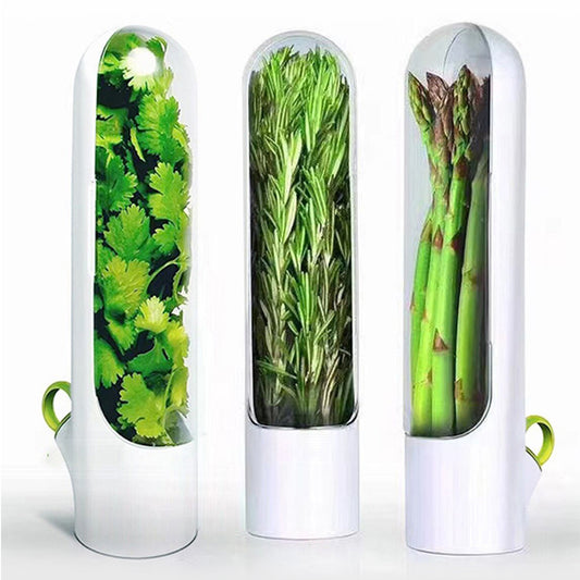 Fresh Herb Keeper Container for Refrigerator Kitchen Storage