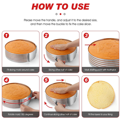 DIY Easy Baking Goods Cake Slicer - Adjustable Stainless Steel Tool, Perfect Gift for Bakers