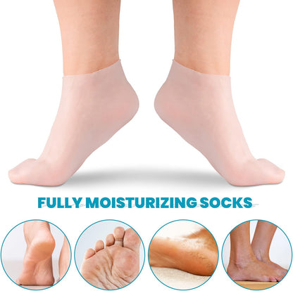 Moisturizing Foot Mask Exfoliating Silicone Socks, Reusable Anti-Crack Protection for Soft Feet