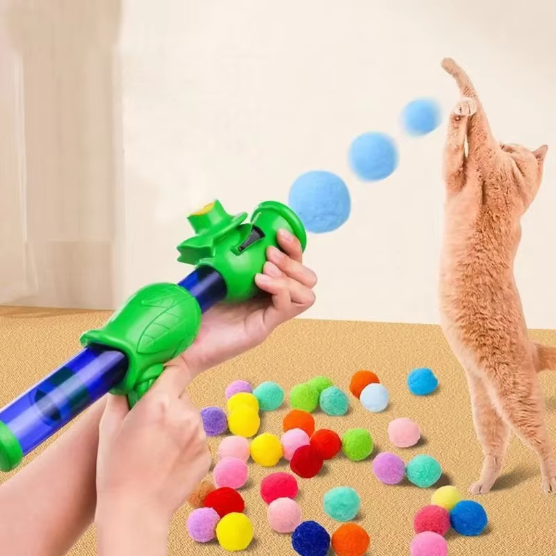Interactive Cat Toy Set with Ball Launcher & Plush Balls – Durable Pet Play Kit