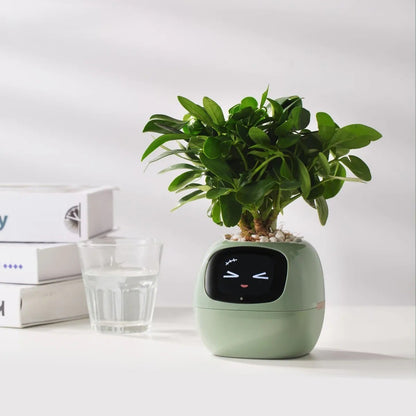 AI Smart Planter with 7 Sensors & 49 Expressions for Easy Plant Care