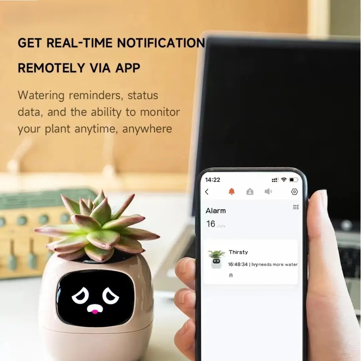 AI Smart Planter with 7 Sensors & 49 Expressions for Easy Plant Care