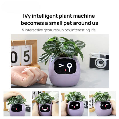 AI Smart Planter with 7 Sensors & 49 Expressions for Easy Plant Care