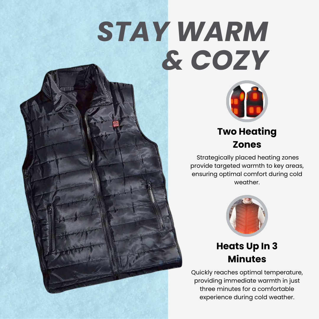 Tech Heated Unisex Vest with 3 Heat Levels & Quick Warm-Up