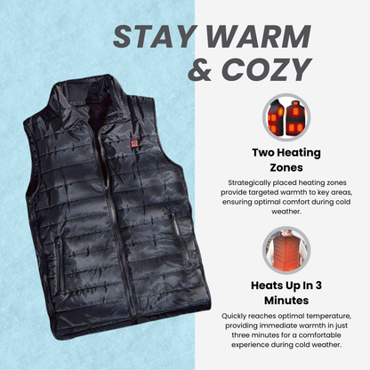 Tech Heated Unisex Vest with 3 Heat Levels & Quick Warm-Up