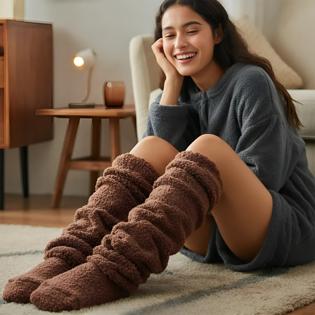 Cozy Over The Knee Sock Slippers - One Size Fits All