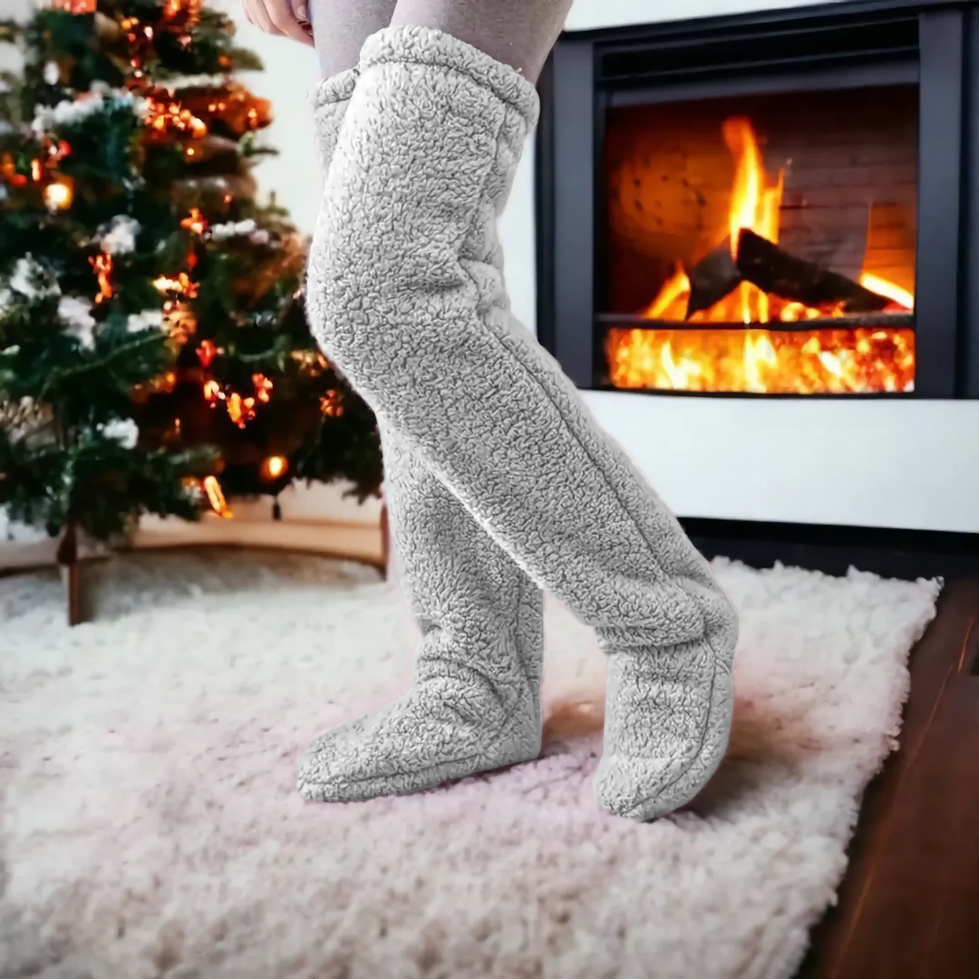 Cozy Over The Knee Sock Slippers - One Size Fits All