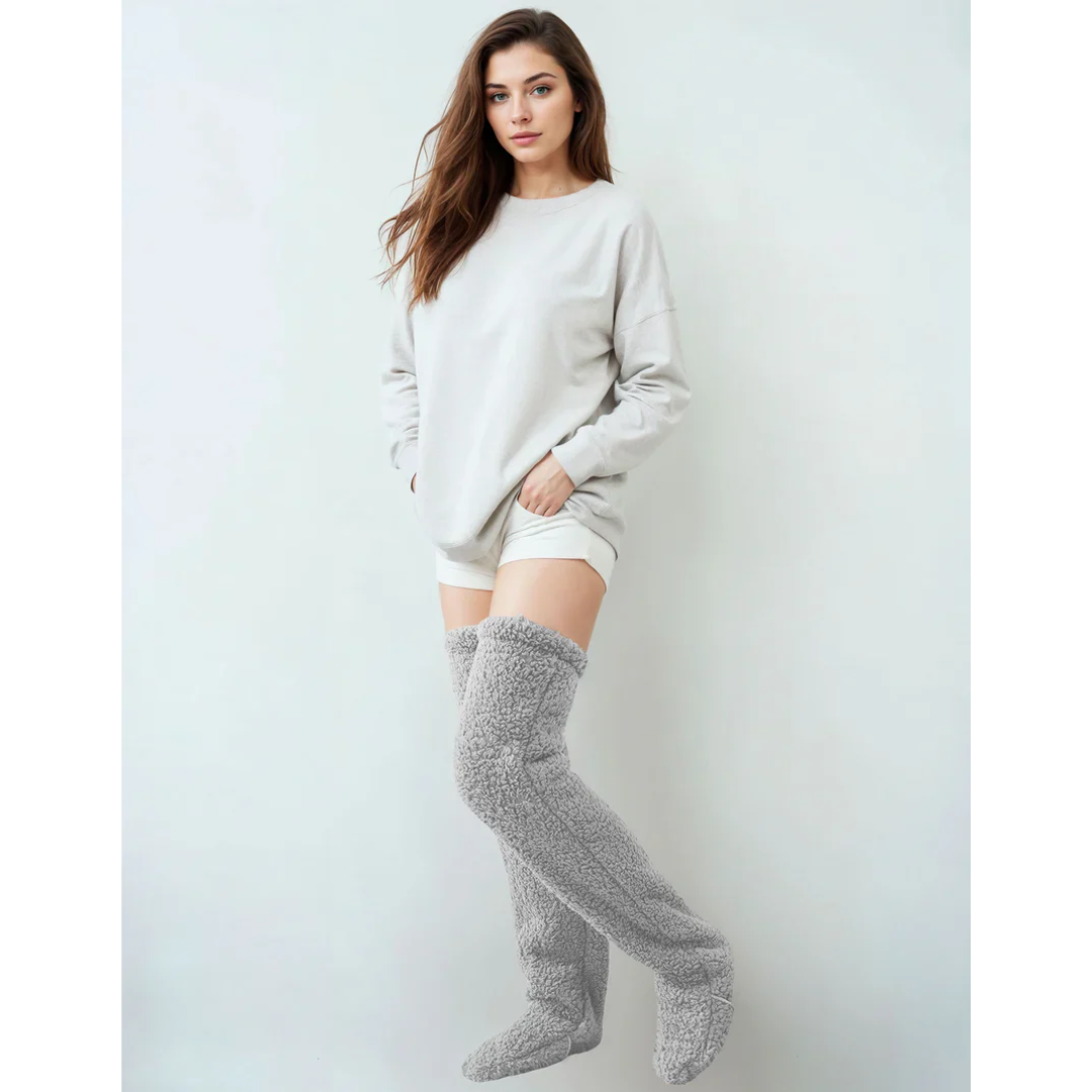 Cozy Over The Knee Sock Slippers - One Size Fits All