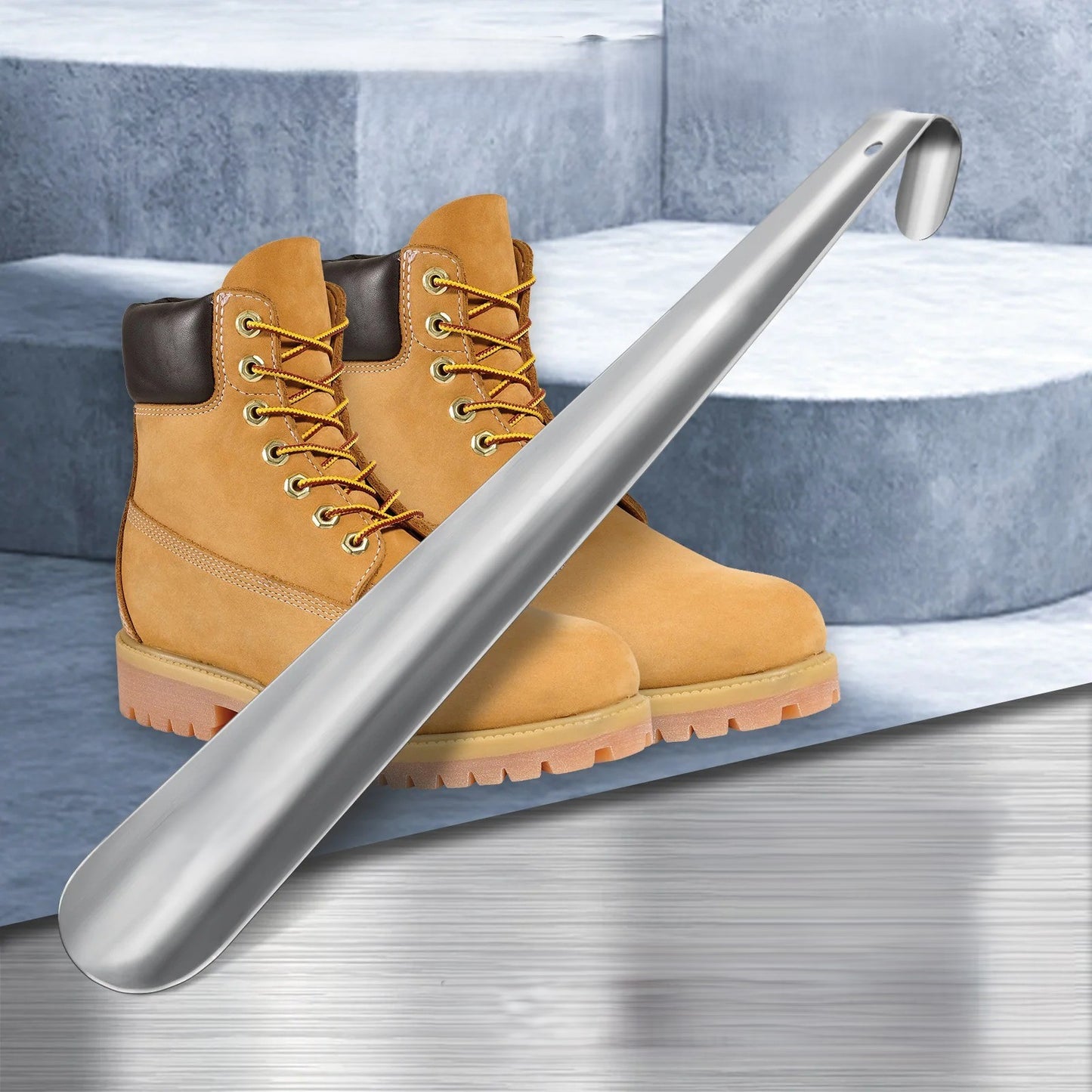 Extra Long Metal Shoe Horn – 16.5" Handle for Seniors & Easy Shoe Assistance