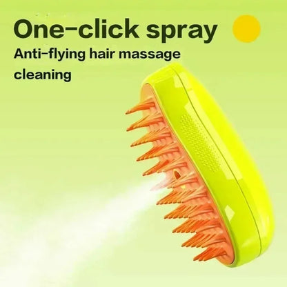 3-in-1 Electric Pet Grooming Brush with Steam Massage Sprayer for Dogs & Cats
