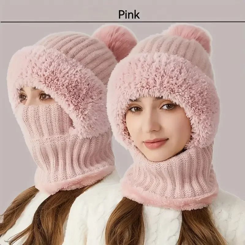Cozy Fleece-Lined Knitted Hat with Ear Flaps – Windproof & Warm