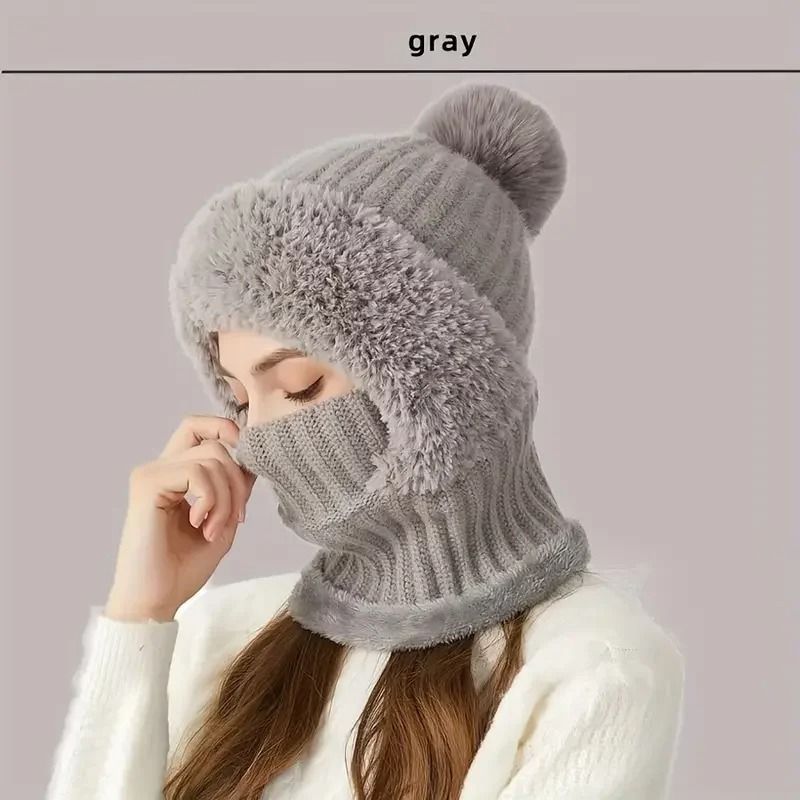 Cozy Fleece-Lined Knitted Hat with Ear Flaps – Windproof & Warm
