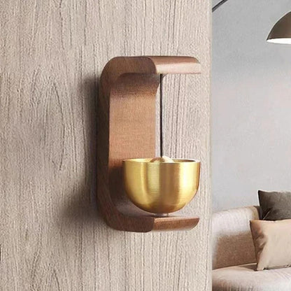 Minimalist Wireless Doorbell with Wooden Wind Chimes