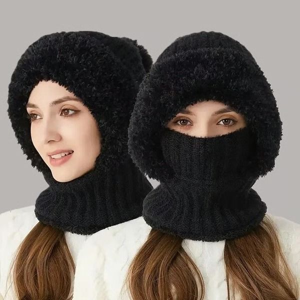 Cozy Fleece-Lined Knitted Hat with Ear Flaps – Windproof & Warm