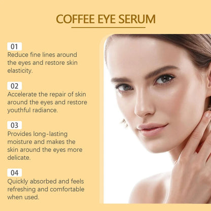 Premium Coffee Eye Serum – Moisturizing & Firming Under Eyes Skin Care with Collagen & Vitamin E