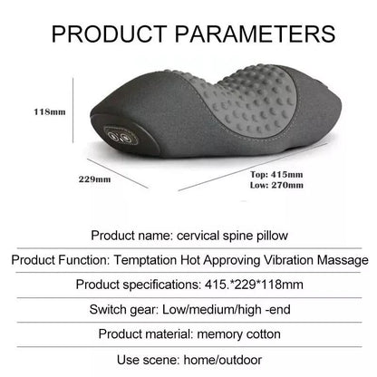 Electric Massager Cervical Pillow Hot Compress Vibration Massage Neck Traction Relax Sleeping Memory