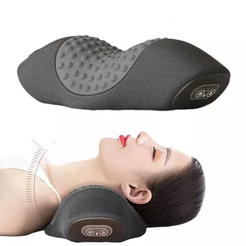 Electric Massager Cervical Pillow Hot Compress Vibration Massage Neck Traction Relax Sleeping Memory