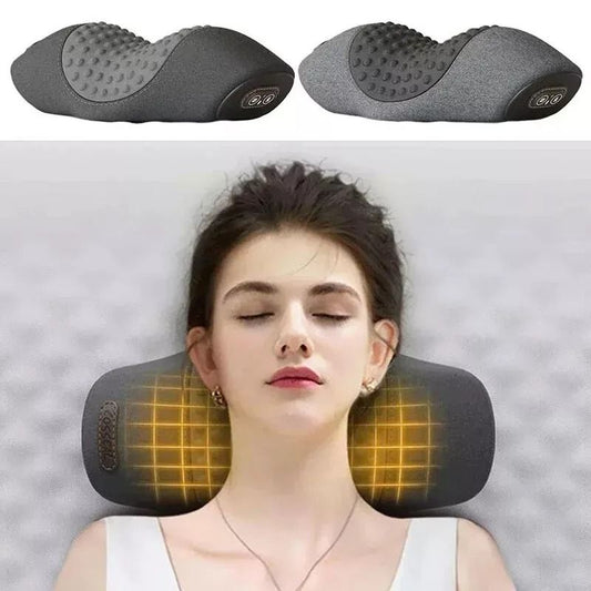 Electric Massager Cervical Pillow Hot Compress Vibration Massage Neck Traction Relax Sleeping Memory