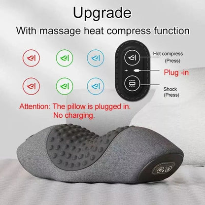 Electric Massager Cervical Pillow Hot Compress Vibration Massage Neck Traction Relax Sleeping Memory