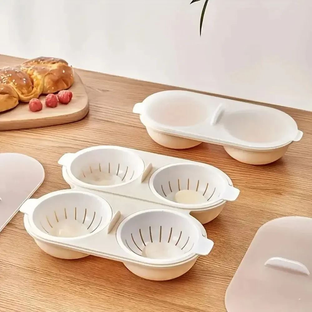 Microwave Eggs Poacher - Double-Cup Egg Boiler Kitchen Gadget | Hot Spring Egg Mold & Clear Water Lotus Egg Maker.