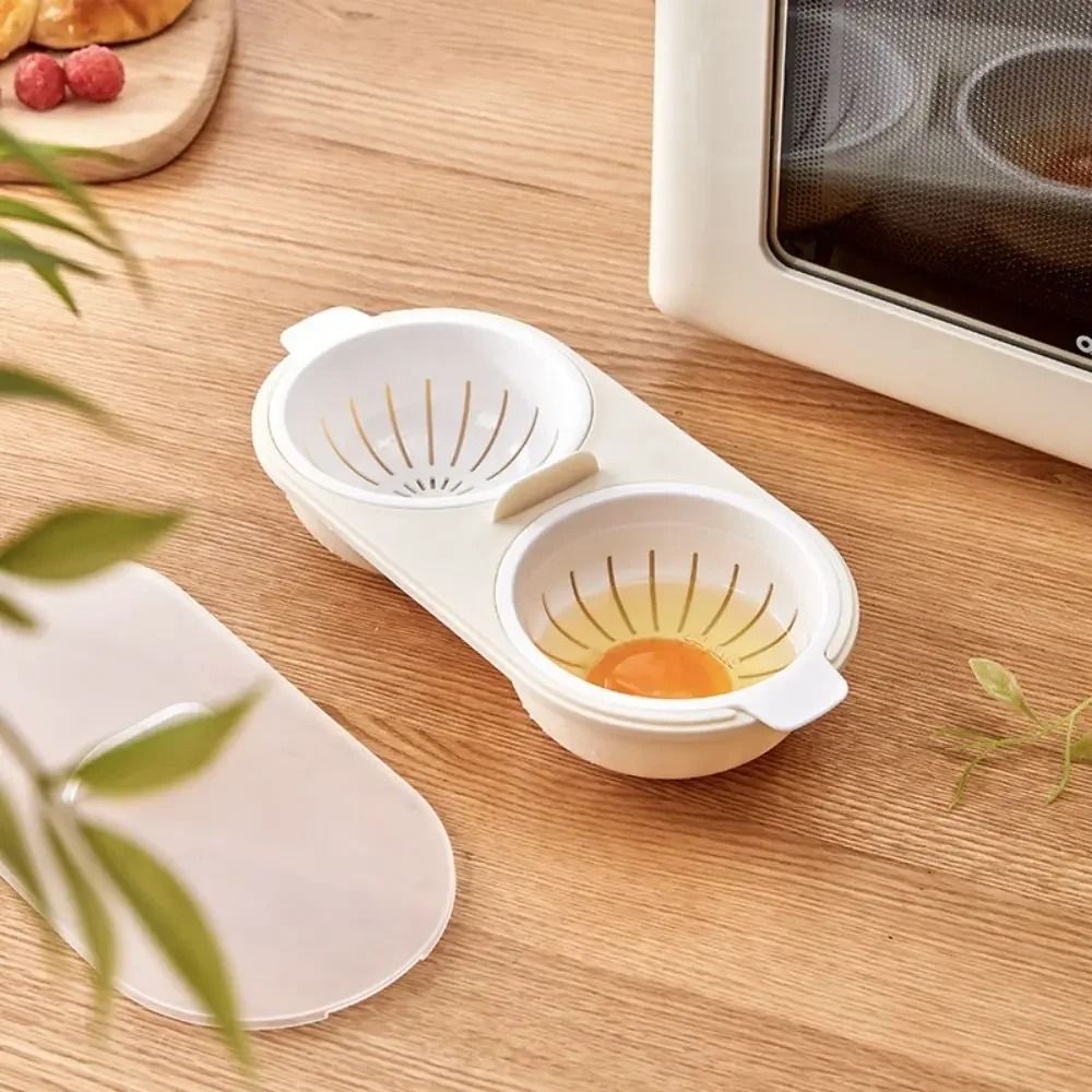 Microwave Eggs Poacher - Double-Cup Egg Boiler Kitchen Gadget | Hot Spring Egg Mold & Clear Water Lotus Egg Maker.