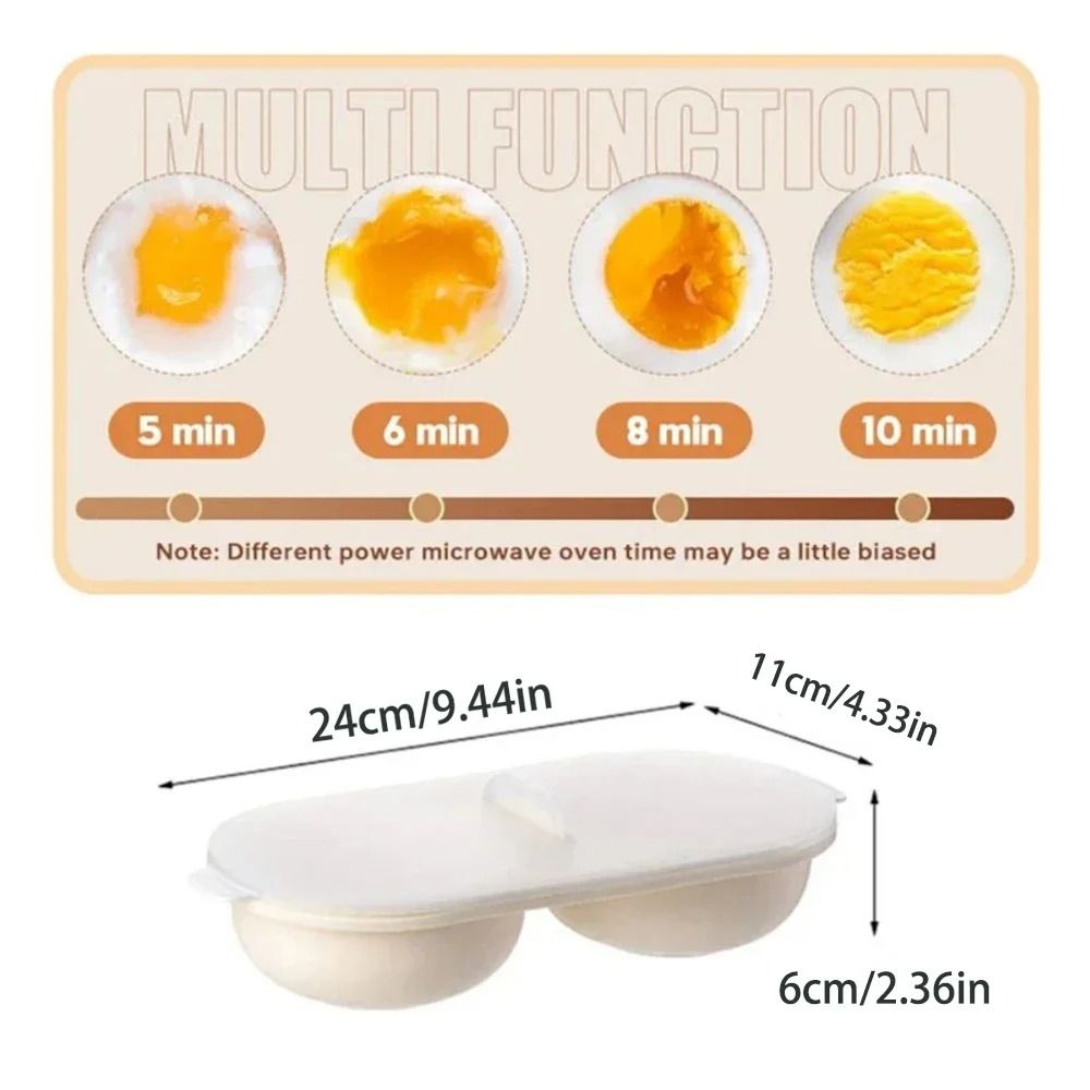 Microwave Eggs Poacher - Double-Cup Egg Boiler Kitchen Gadget | Hot Spring Egg Mold & Clear Water Lotus Egg Maker.