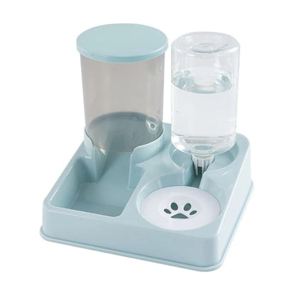 Automatic Cat Feeder and Water Dispenser Set – 2-in-1 Tilted Gravity Pet Food and Water Feeder