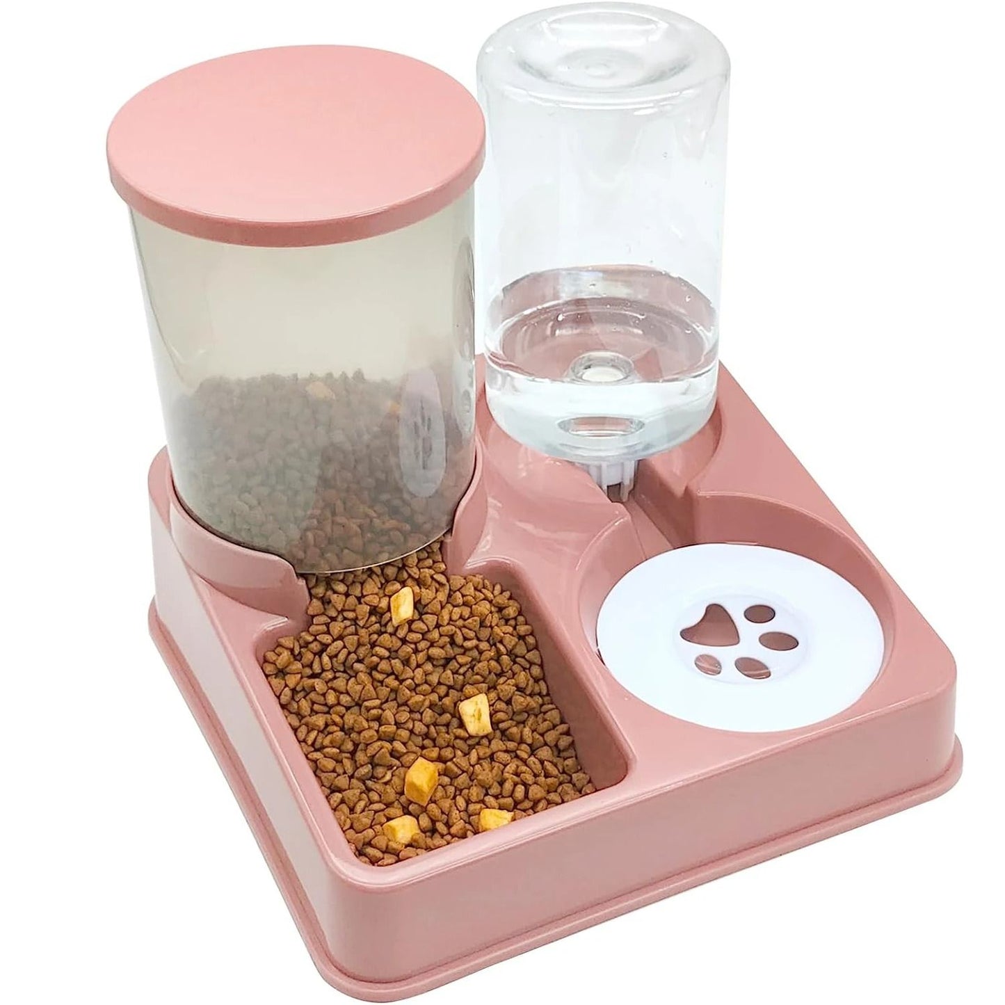 Automatic Cat Feeder and Water Dispenser Set – 2-in-1 Tilted Gravity Pet Food and Water Feeder